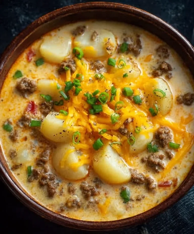 Cheesy Beef Beef Hamburger Potato Soup Recipe