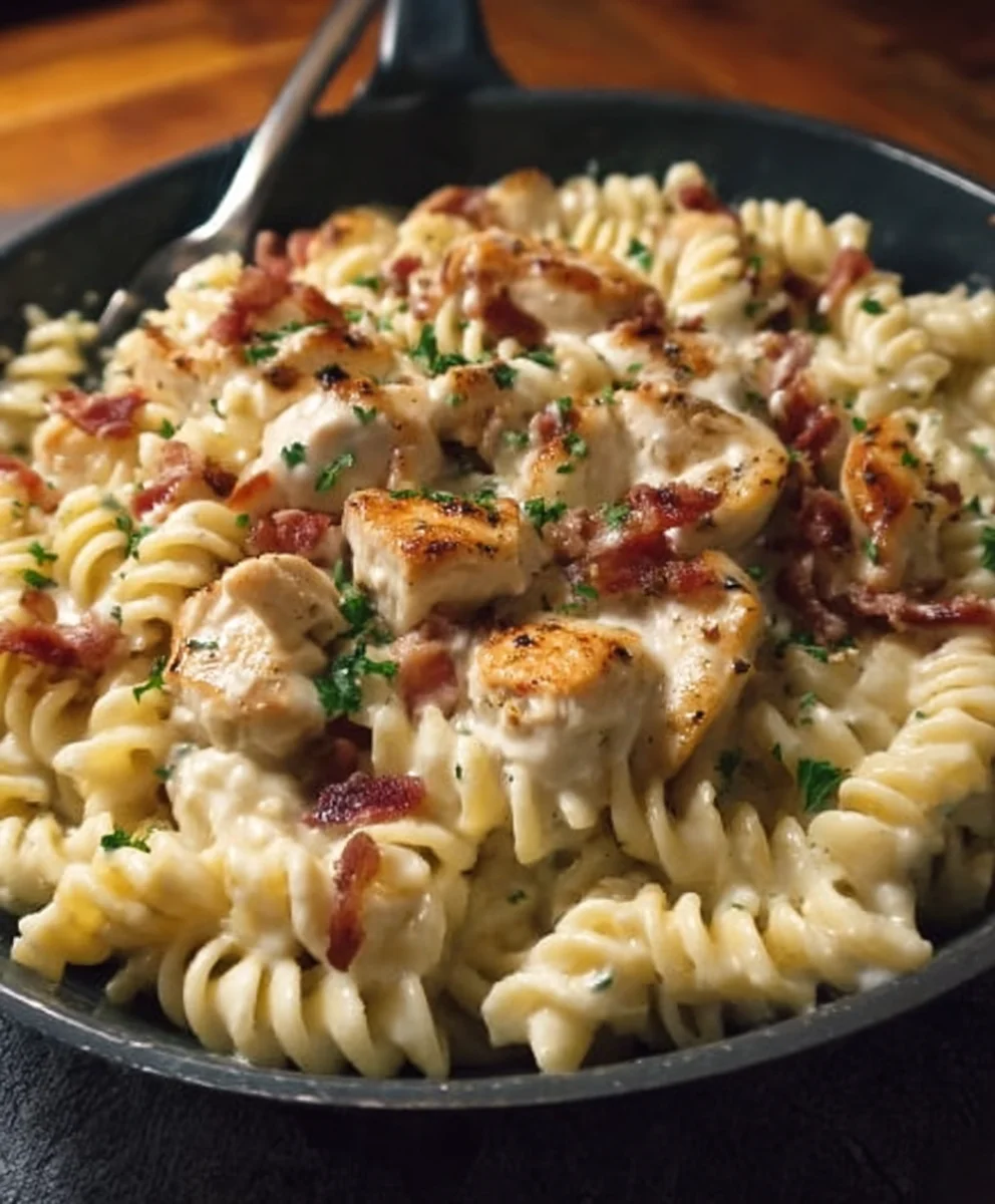 Chicken Beef Beef Bacon Ranch Pasta Delight