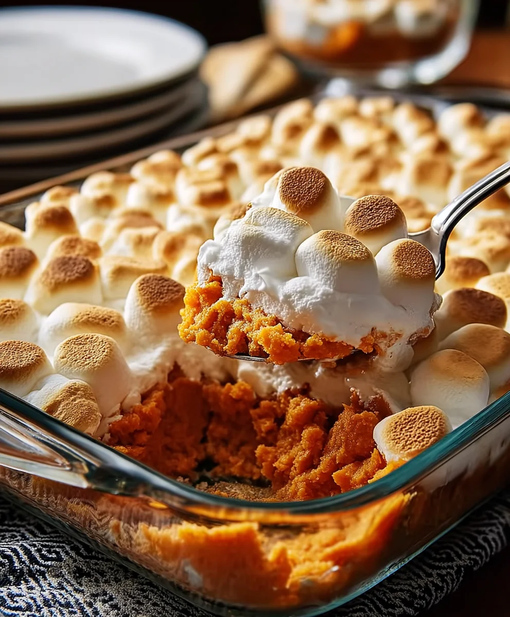 Sweet Potato Marshmallow Casserole-Holiday Comfort Food