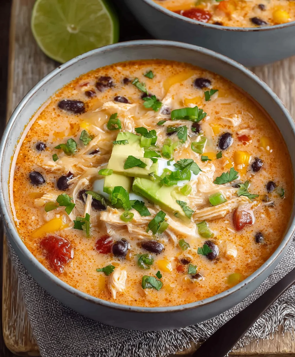 Creamy Chicken Enchilada Soup-Quick & Easy Recipe