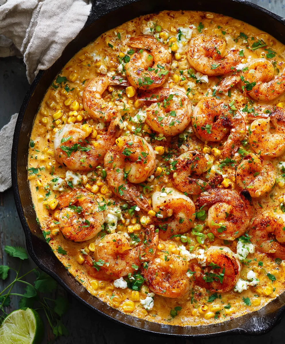 Easy Shrimp Creamed Corn One-Pan Dinner