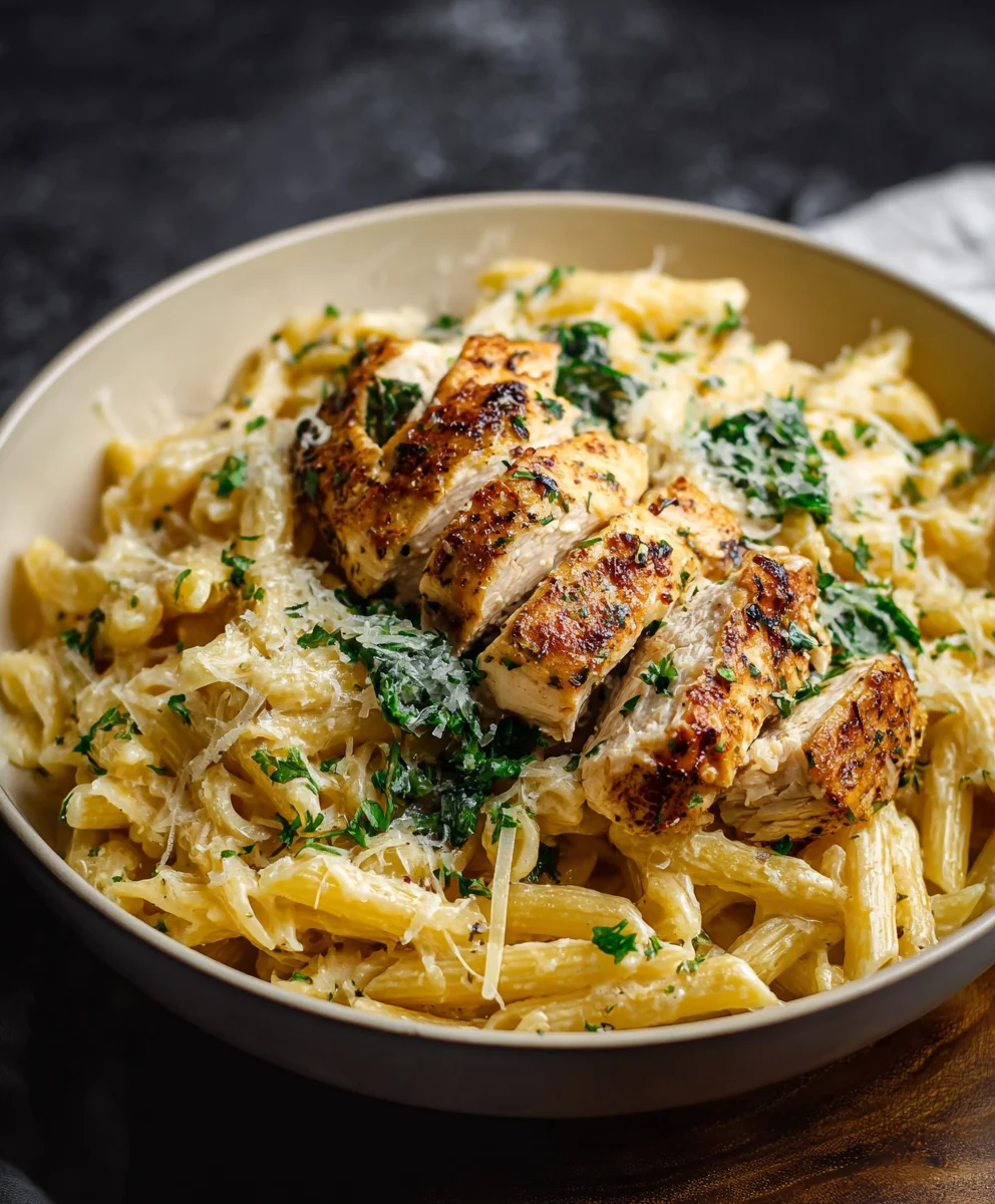 Healthy Garlic Parmesan Chicken Pasta-Quick & Easy