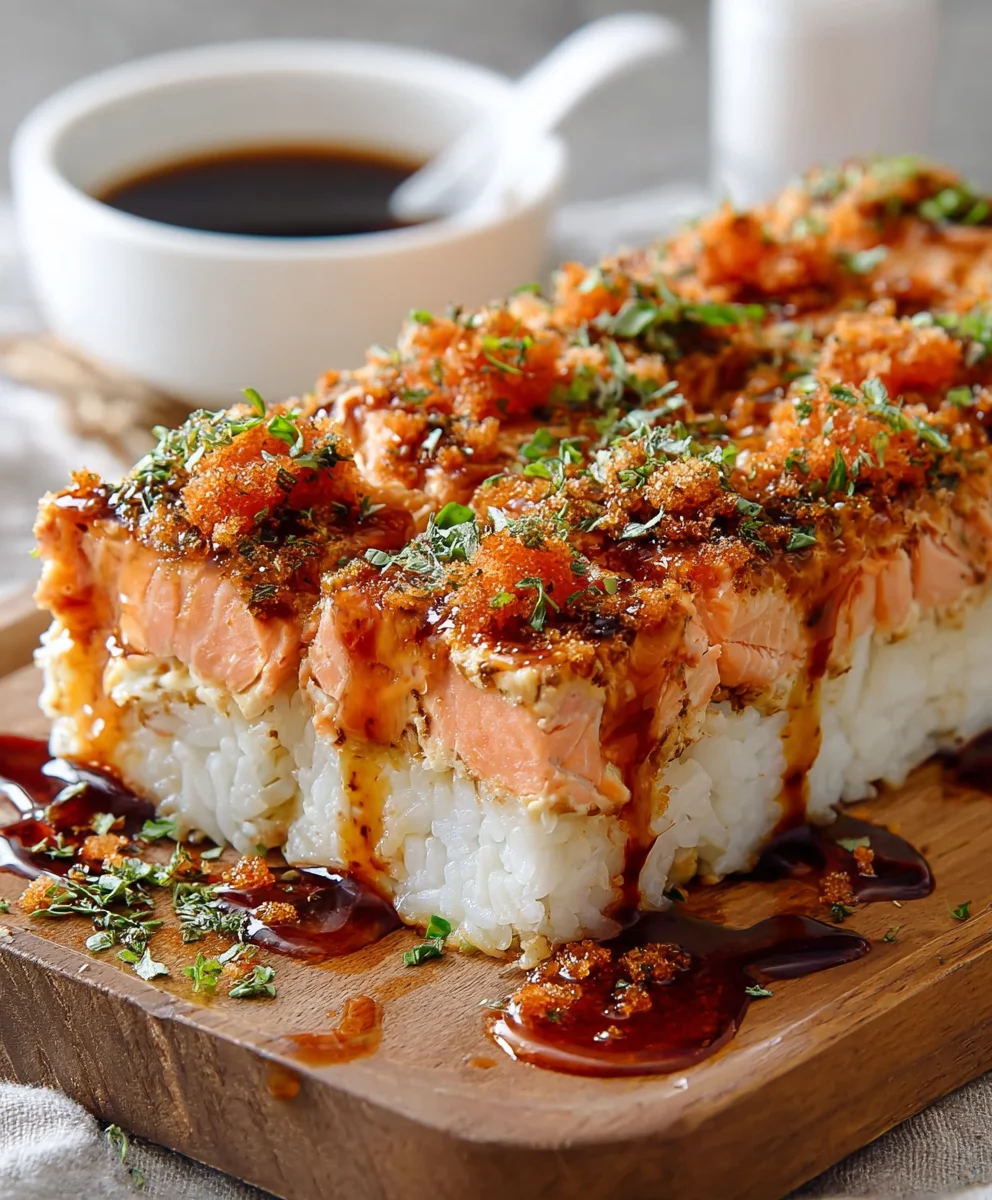 Spicy Salmon Sushi Bake-Easy Delicious Recipe