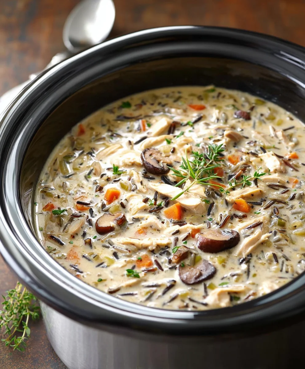 Easy Slow Cooker Chicken Wild Rice Soup Recipe
