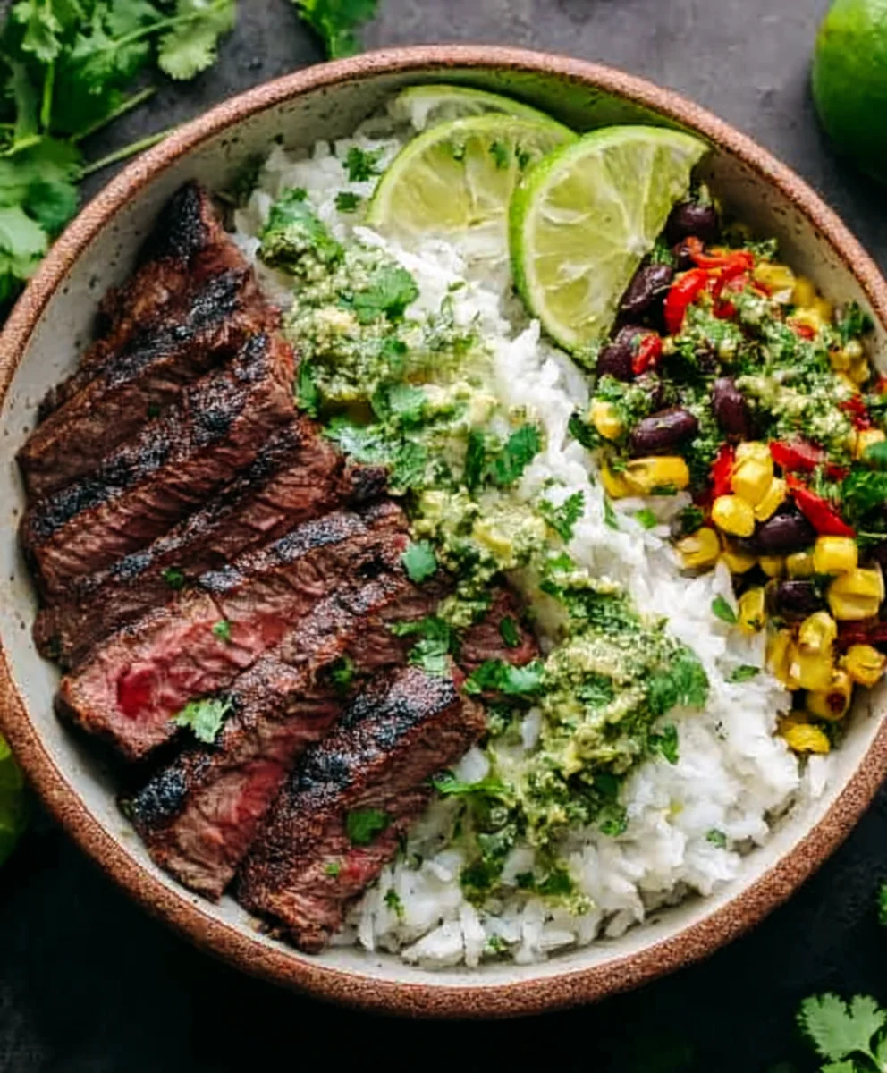 Cilantro Lime Beef Steak Bowls- Quick & Flavorful