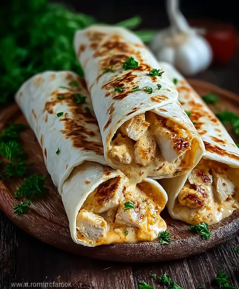 Cheesy Chicken Garlic Wraps- Easy Dinner Recipe
