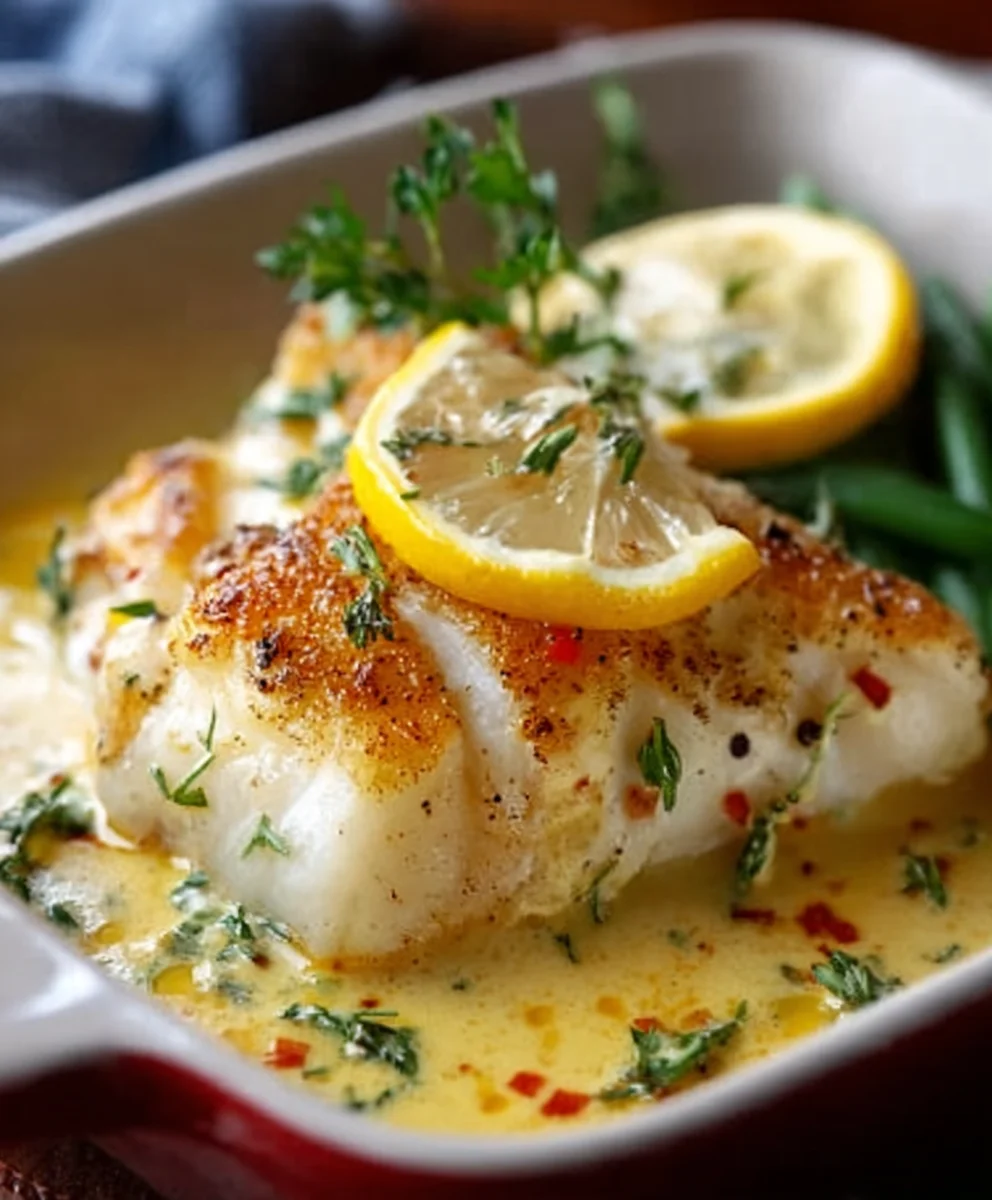 Easy Baked Cod Coconut Lemon Cream Sauce Recipe