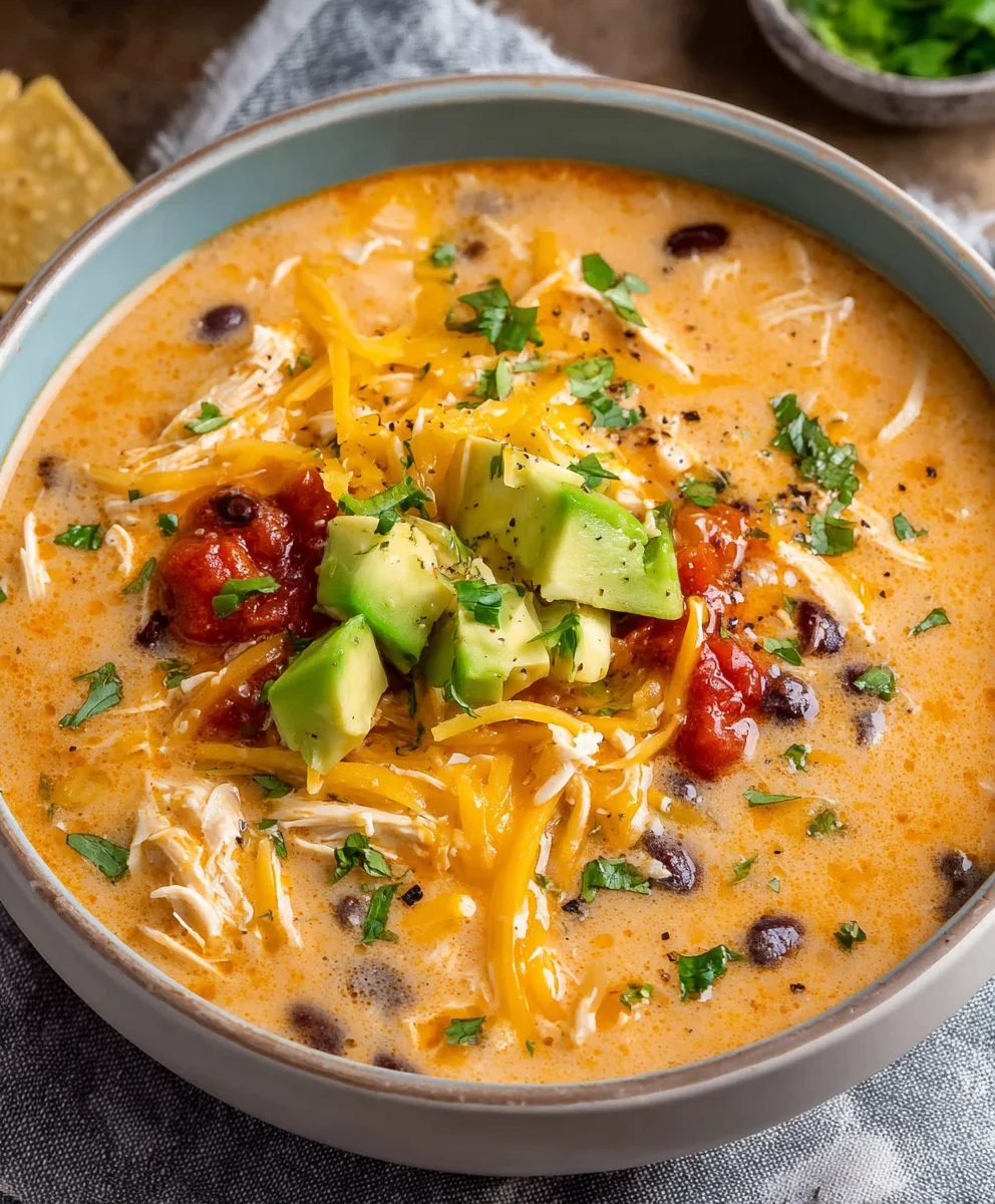 Creamy Chicken Enchilada Soup-Quick & Easy Recipe