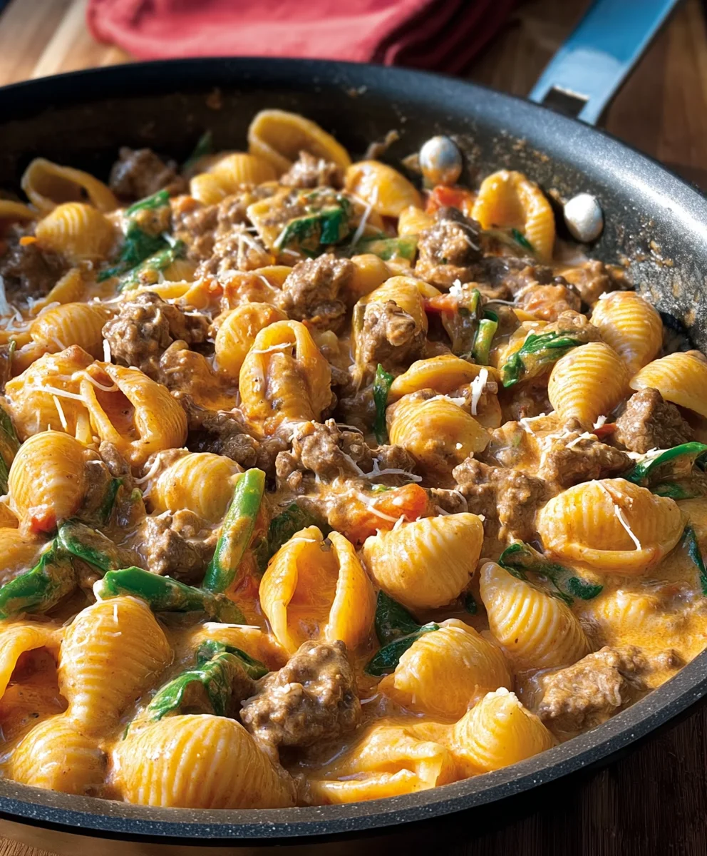 Creamy Beef and Shells Dinner-Easy Comfort Food