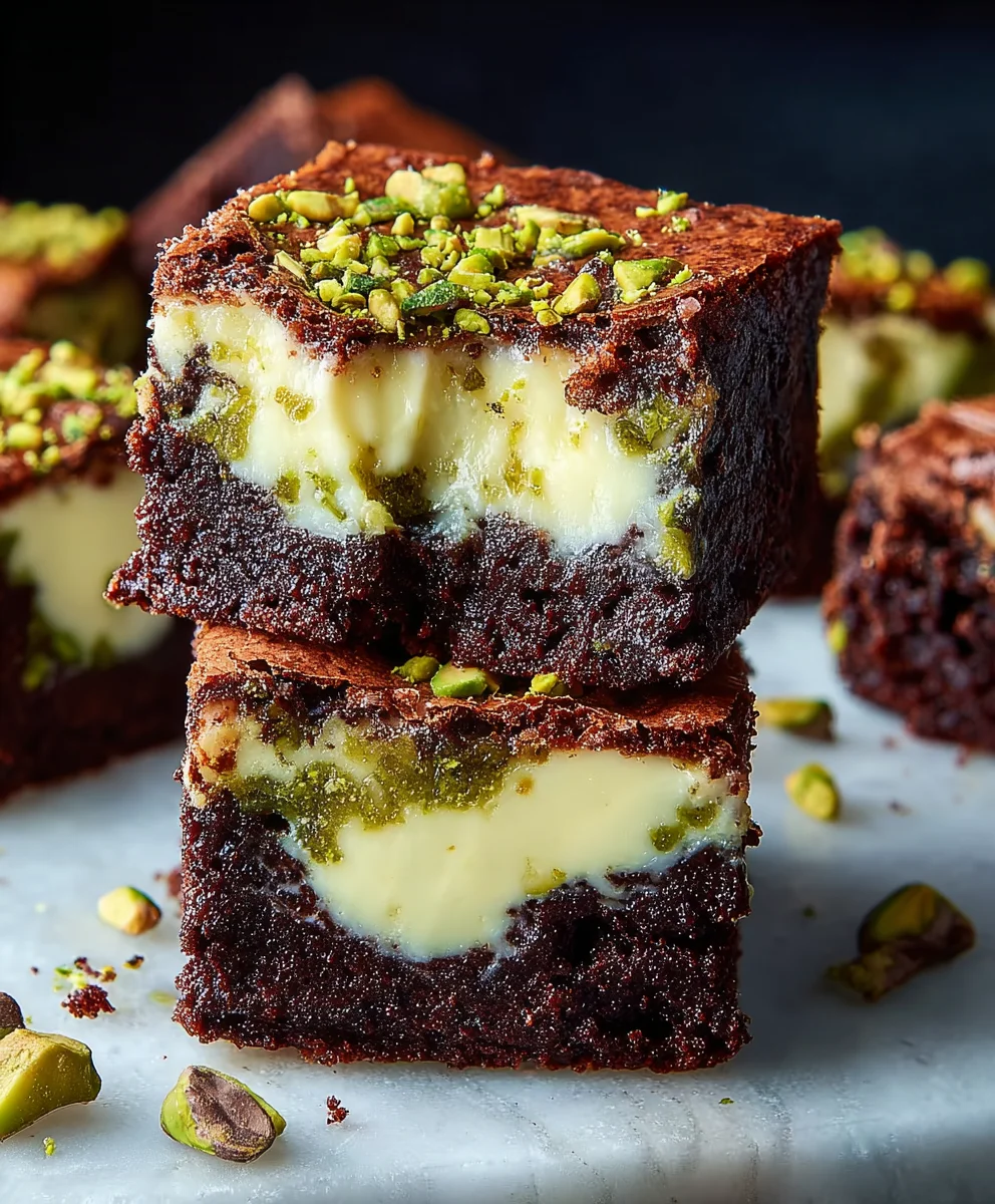 Pistachio Cheesecake Brownies-Decadent Sweet Treat