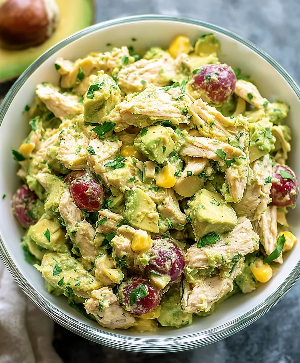 Healthy Avocado Chicken Salad - Easy & Delicious