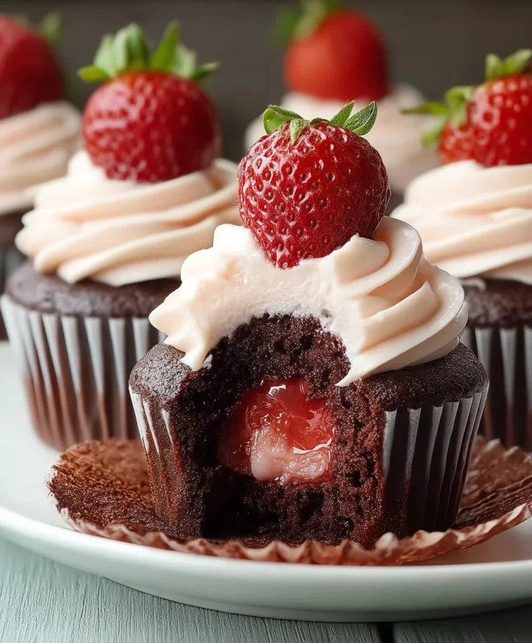 Decadent Chocolate Strawberry Cupcakes-Easy Dessert Recipe