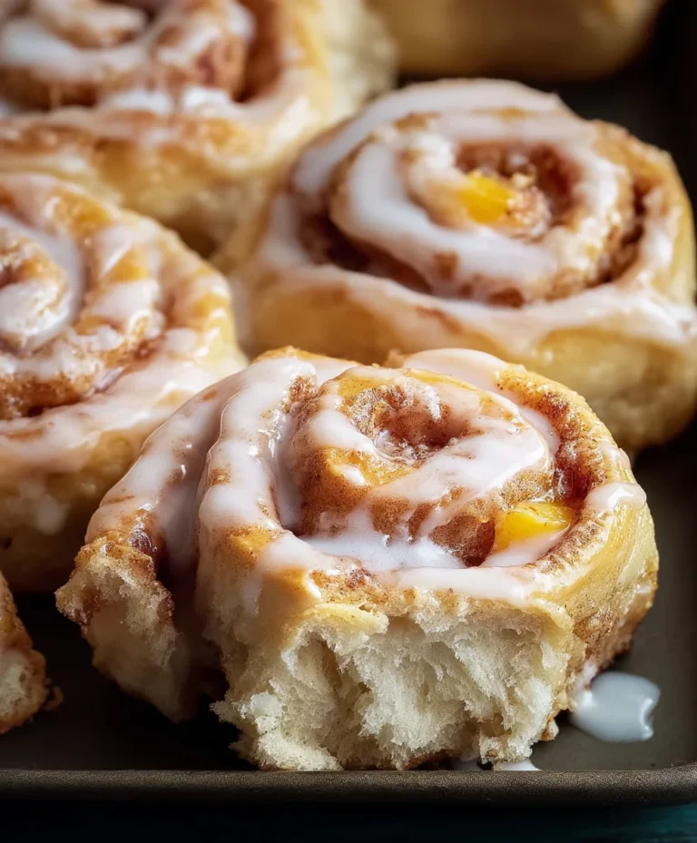 Peach Cobbler Cinnamon Rolls- Sweet Dessert Treat