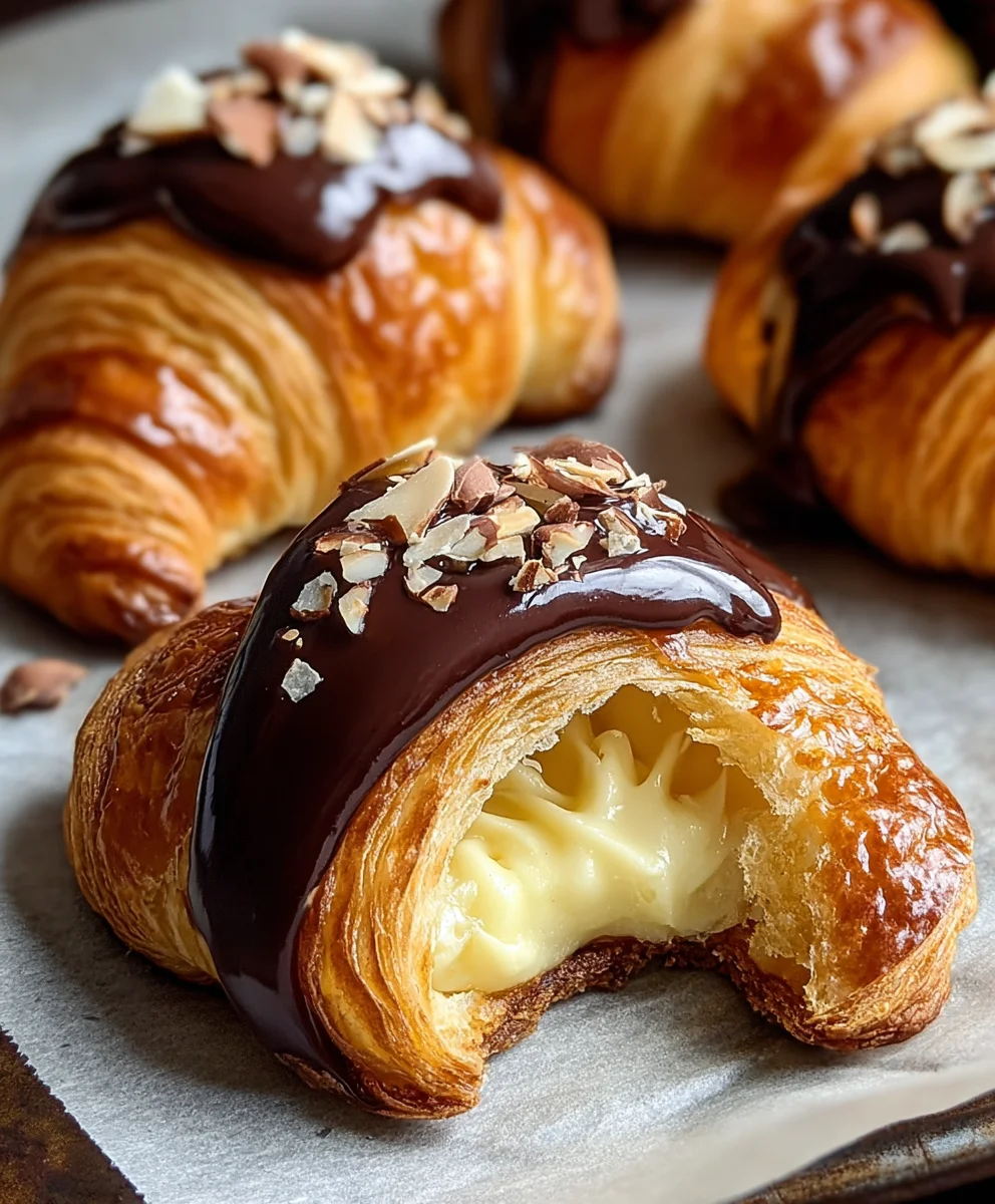 Boston Cream Pie Croissants- Easy Dessert Recipe