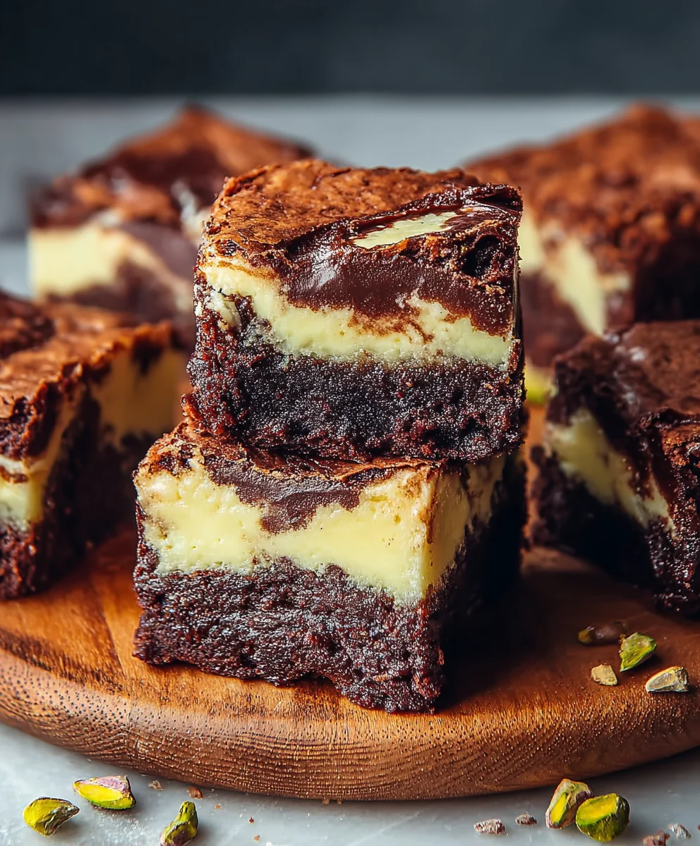 Pistachio Cheesecake Brownies-Decadent Sweet Treat