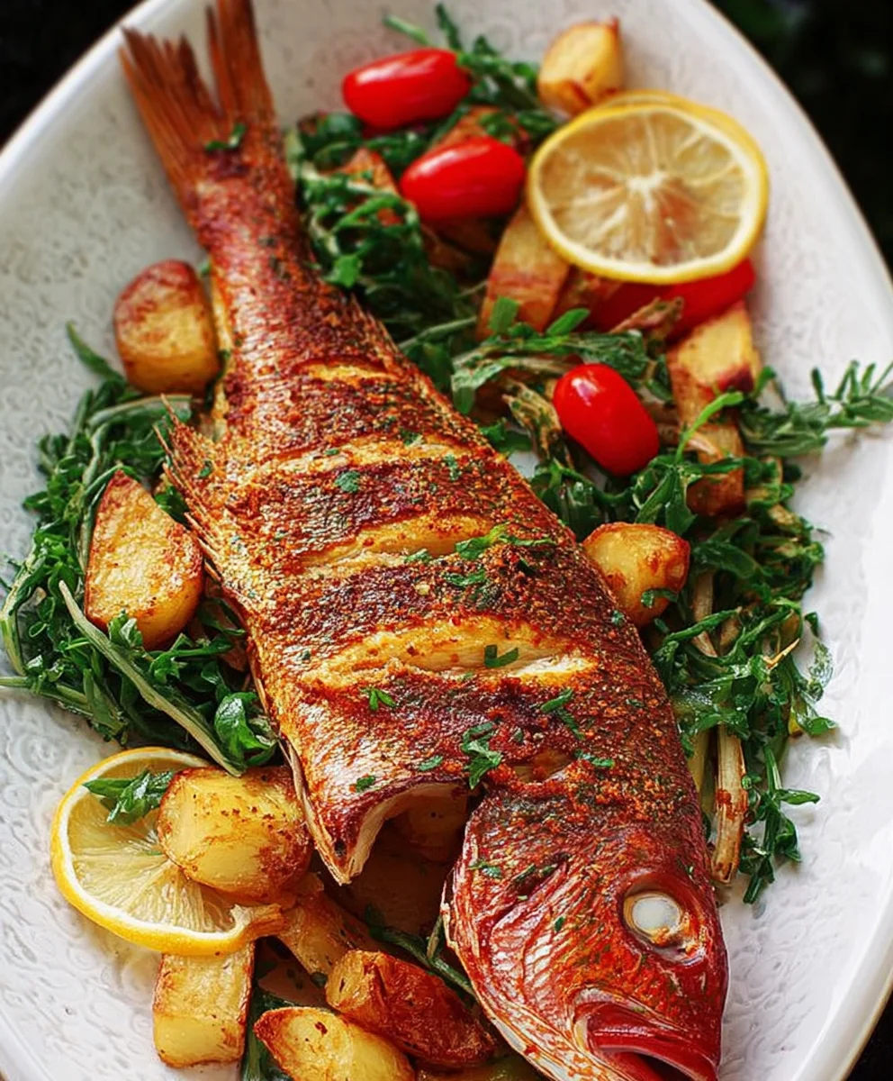 Oven Baked Whole Yellowtail Snapper - Easy & Delicious