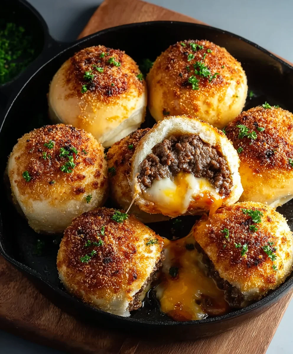Garlic Parmesan Cheeseburger Bombs Irresistible Bites