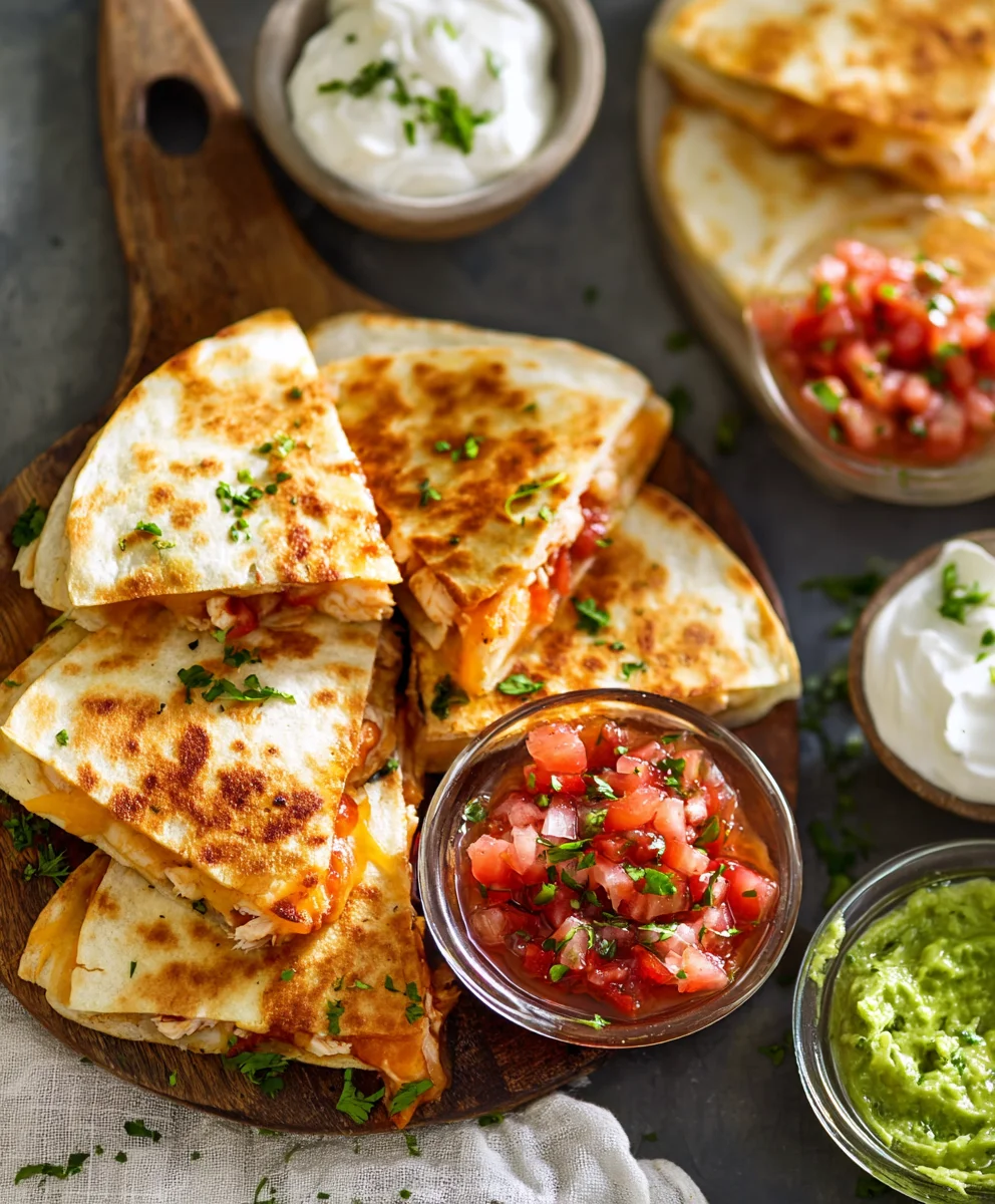 Easy Mini Chicken Quesadillas- Quick & Cheesy Bites