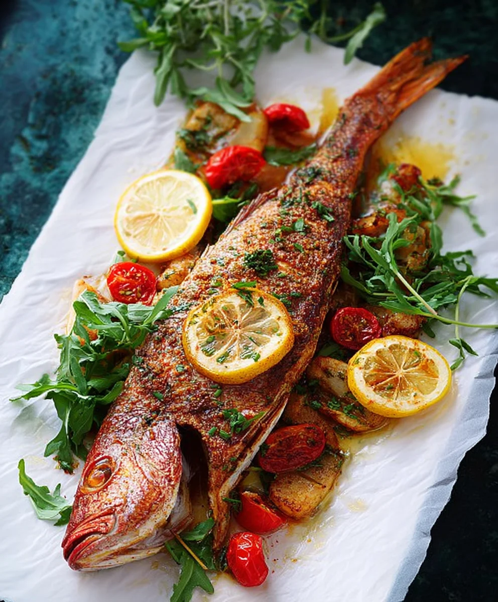 Oven Baked Whole Yellowtail Snapper - Easy & Delicious