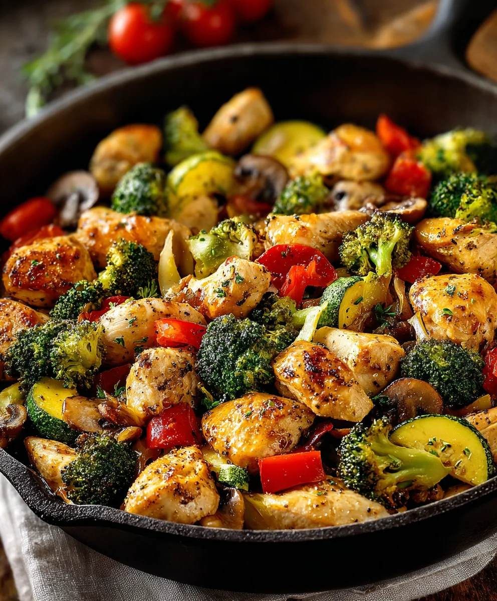 Healthy Chicken and Vegetables Skillet Recipe