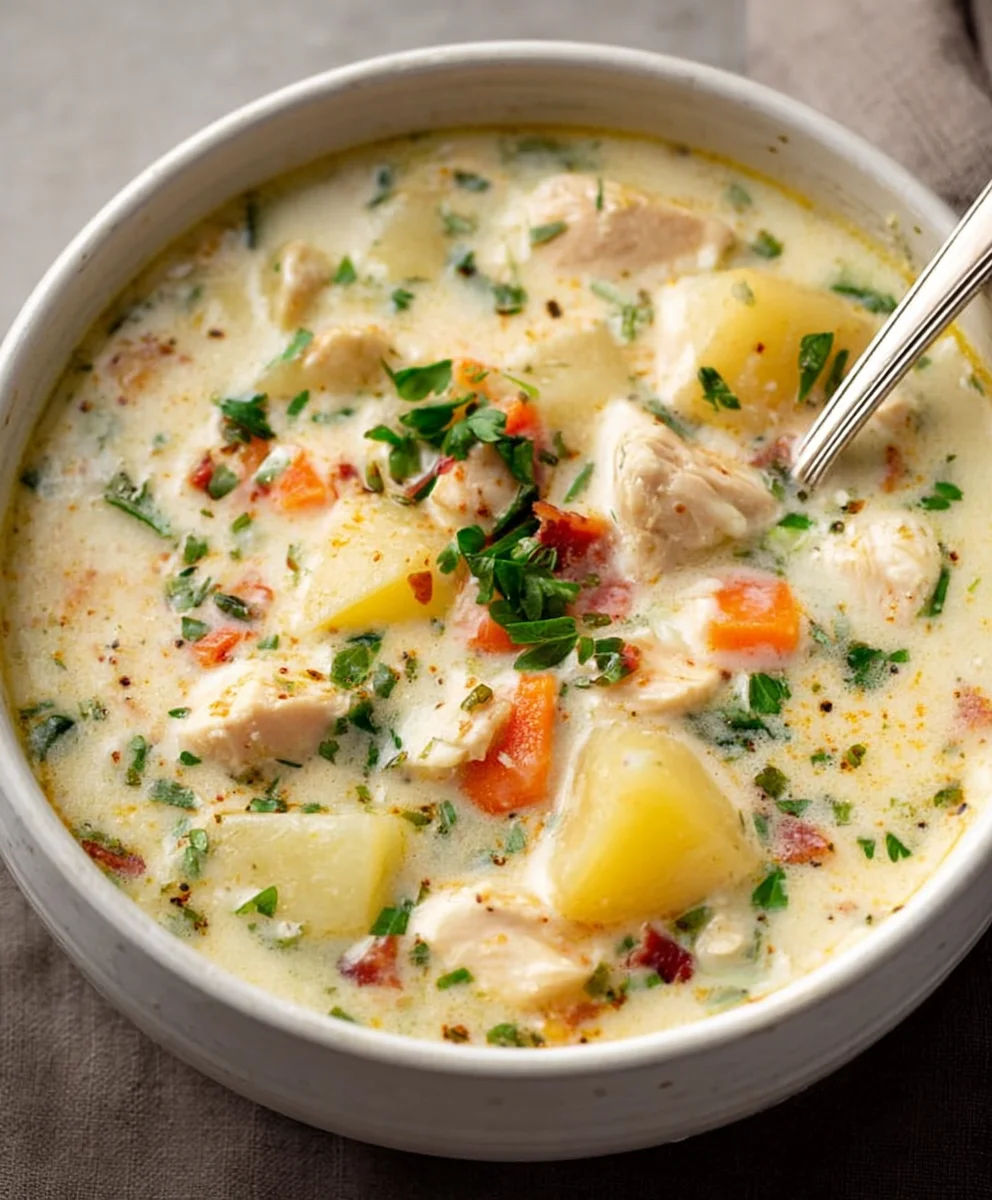 Hearty Chicken Potato Soup-Comfort in a Bowl