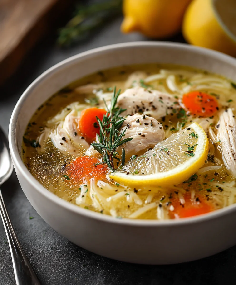 Greek Lemon Chicken Soup - Comforting & Zesty Recipe