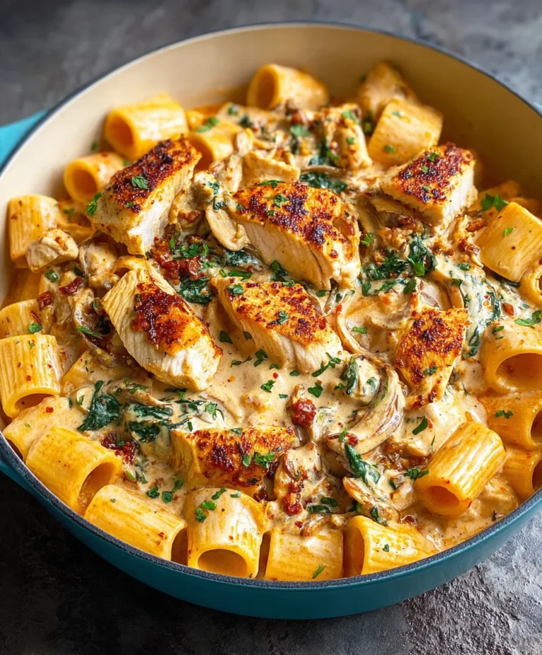 Easy Creamy Tuscan Chicken Pasta Dinner-Night Delight