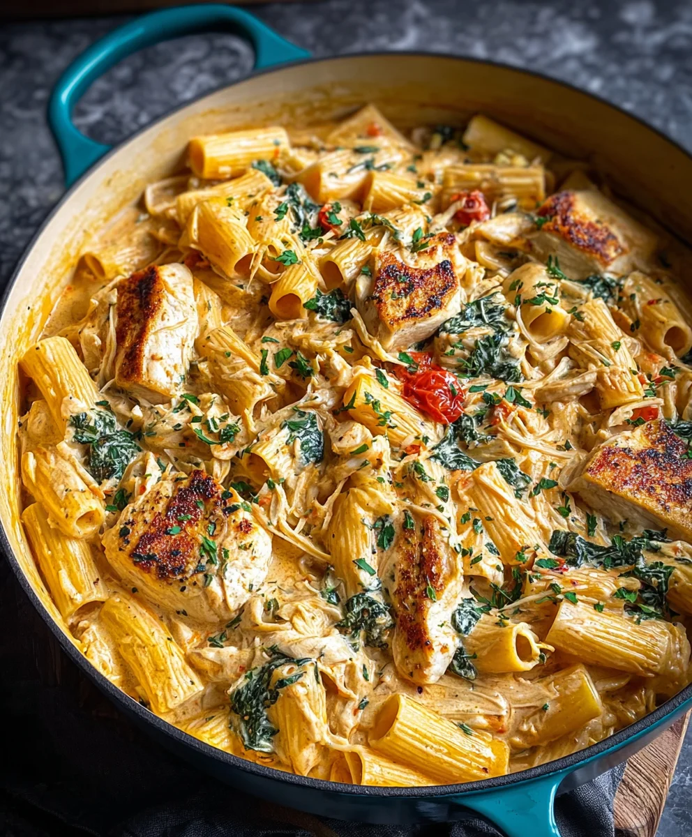 Easy Creamy Tuscan Chicken Pasta Dinner-Night Delight