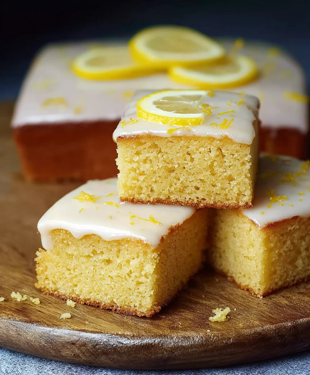 Easy Lemon Drizzle Traybake Cake Recipe