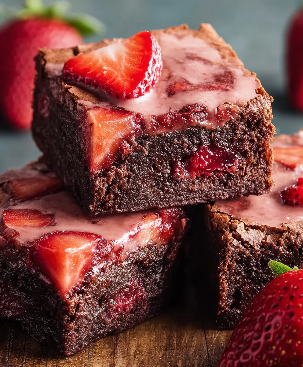 Delicious Strawberry Brownies - Easy Fudgy Dessert