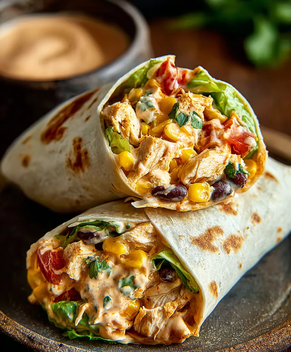 Spicy Southwest Chicken Wrap Recipe- Quick & Easy Lunch