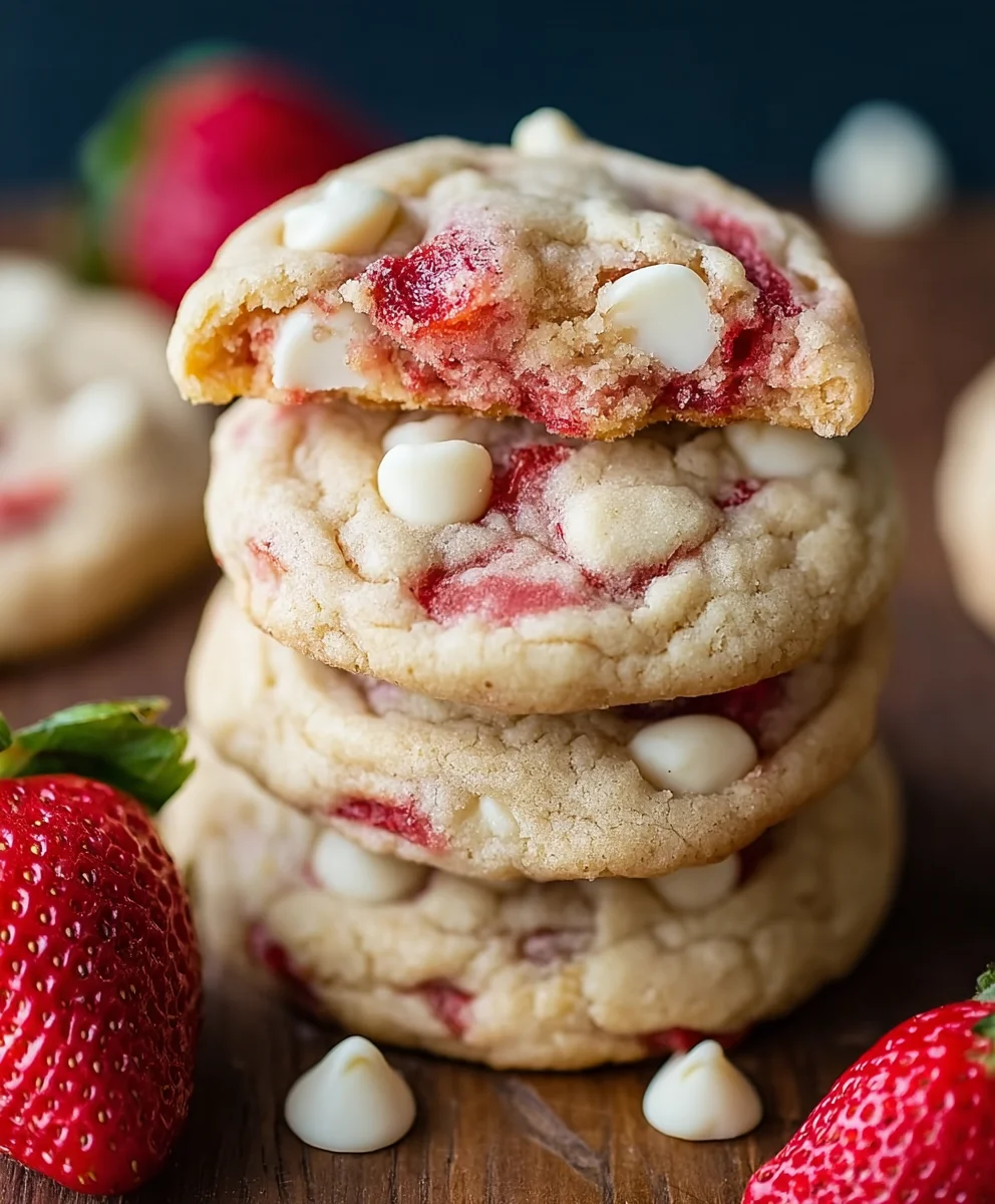 Strawberry White Chip Cookies-Sweet & Easy Recipe