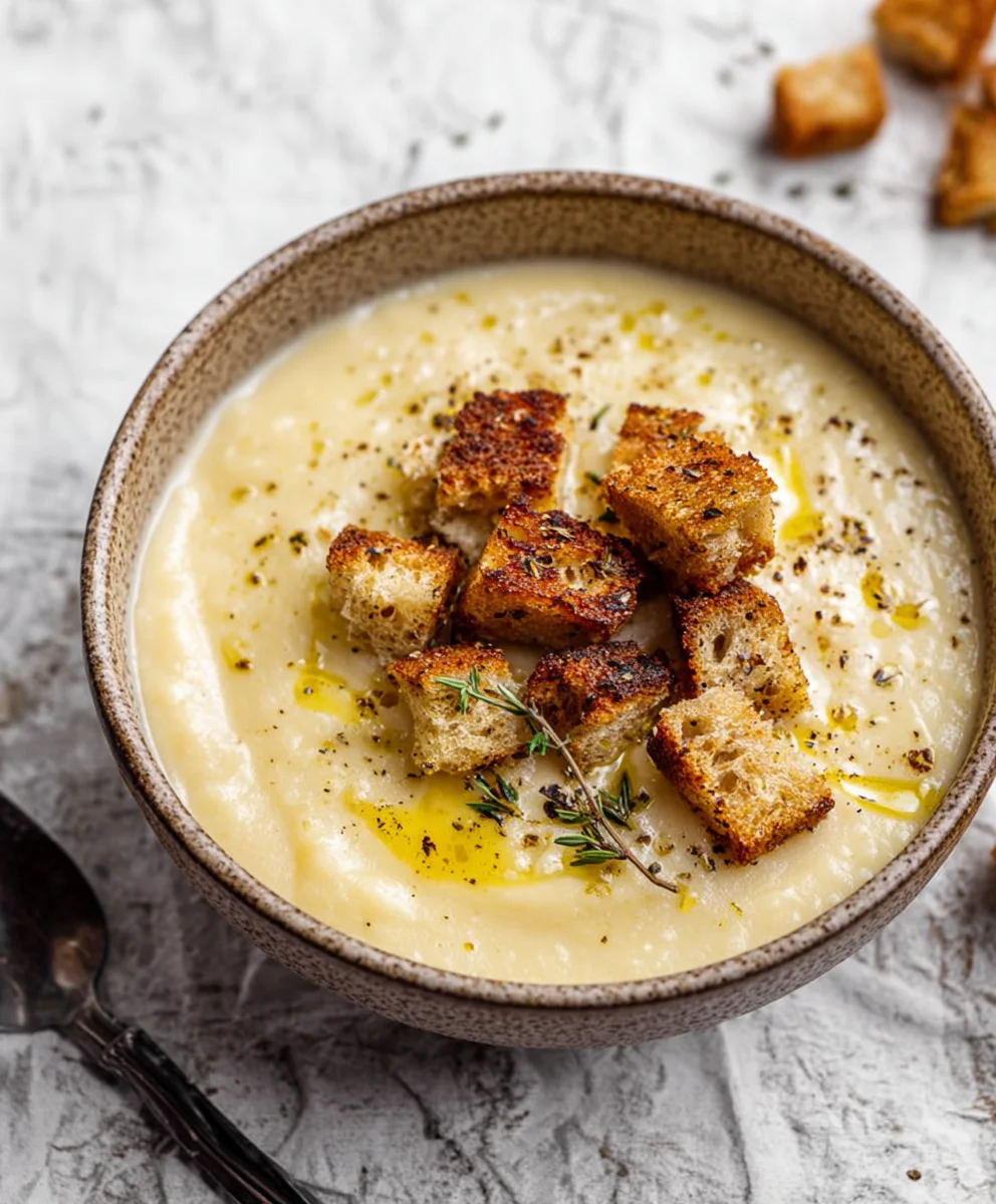Vegan Creamy Roasted Garlic Potato Soup