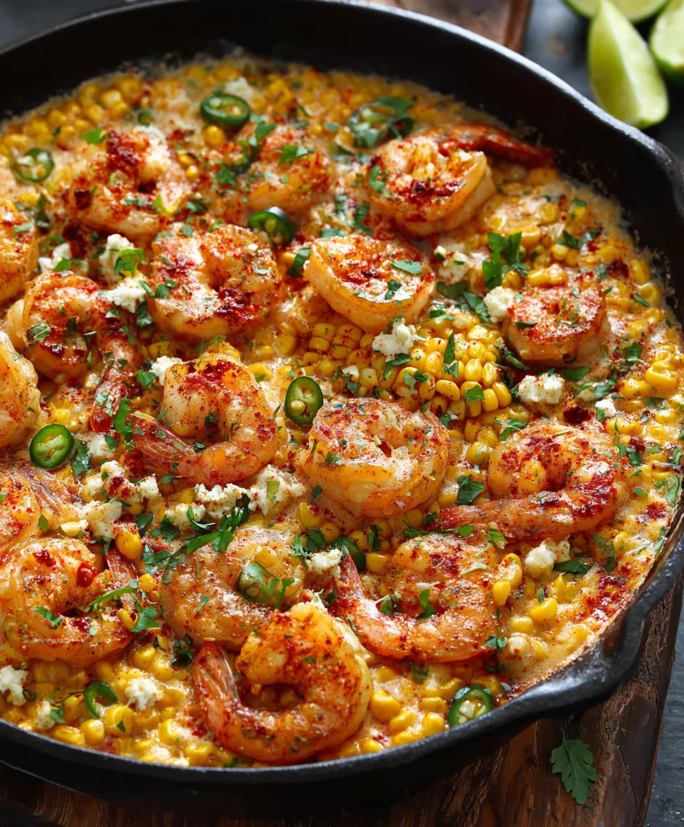Easy Shrimp Creamed Corn One-Pan Dinner