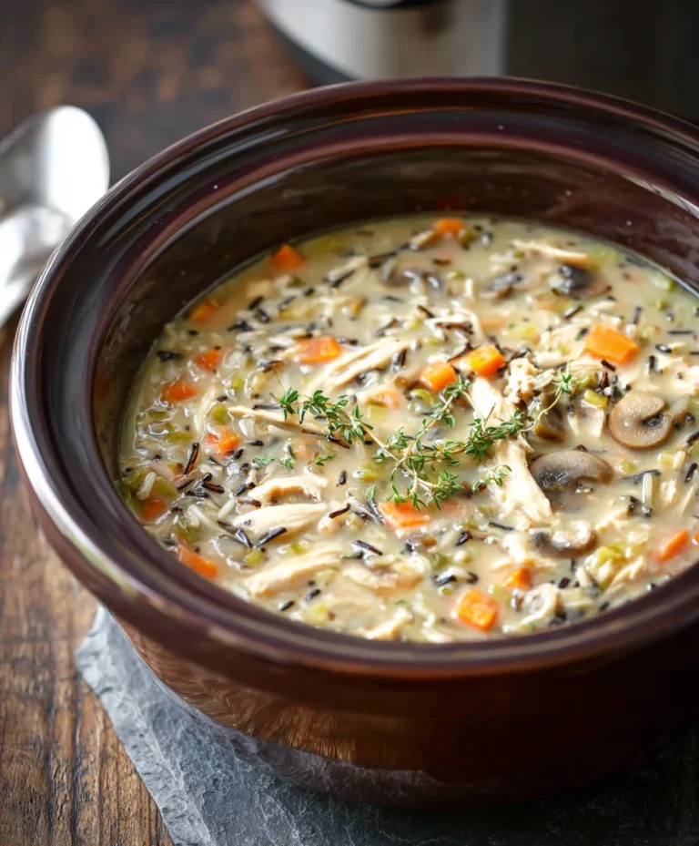 Easy Slow Cooker Chicken Wild Rice Soup Recipe