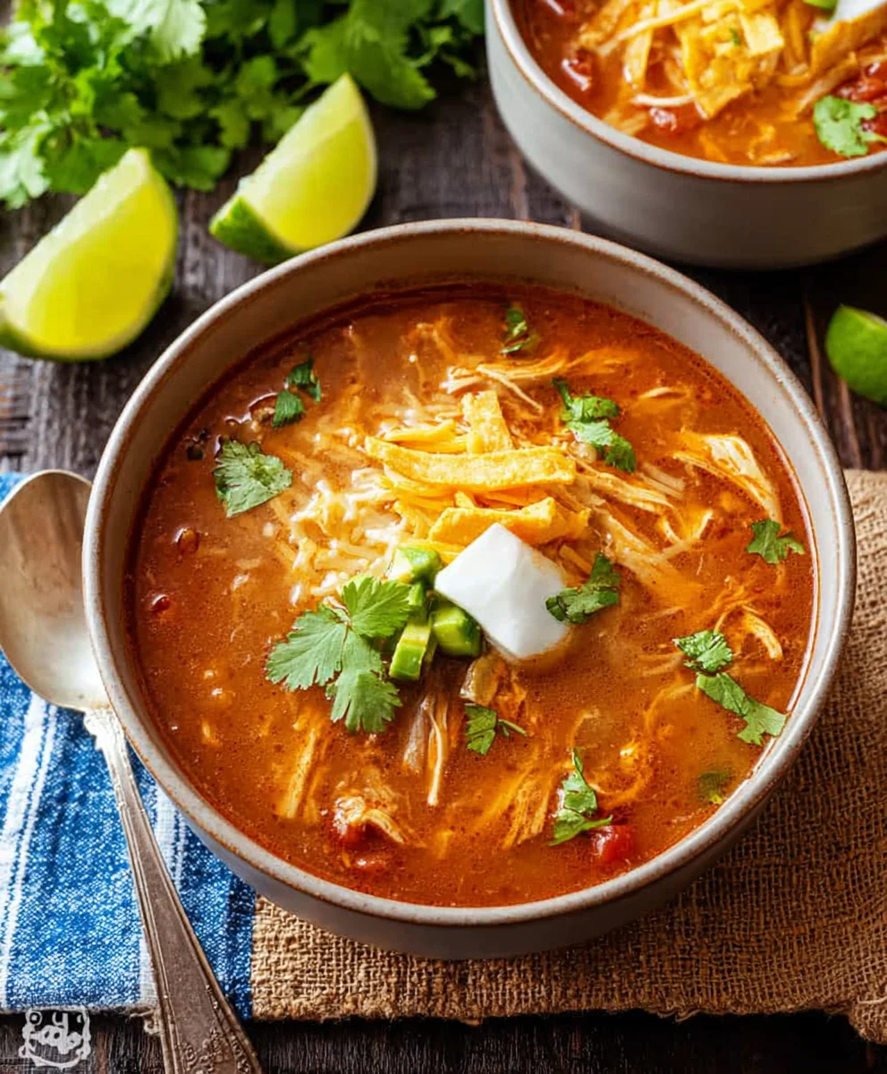 Easy Crockpot Chicken Tortilla Soup Recipe