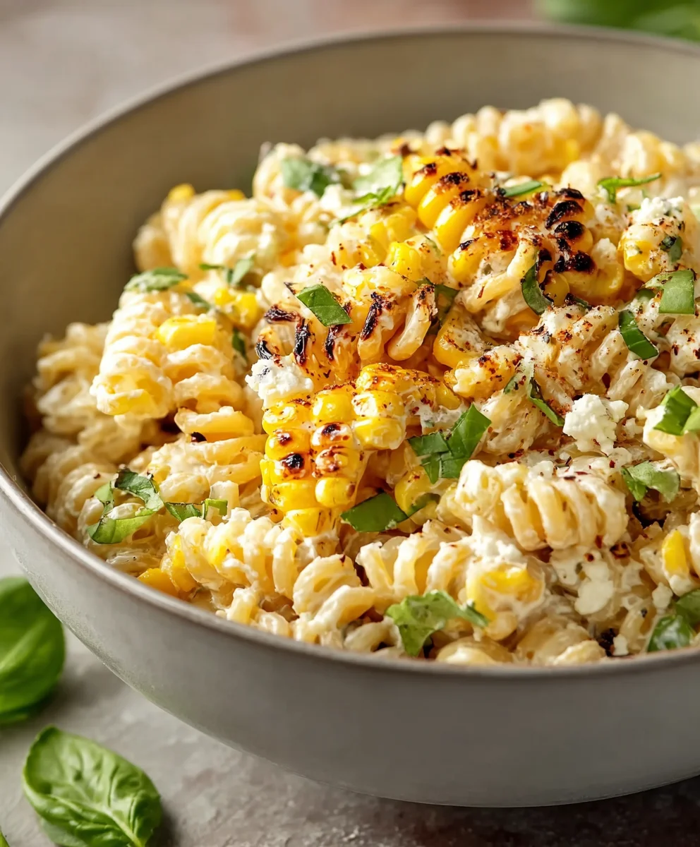 Creamy Street Corn Pasta Salad Recipe-Taste of Summer
