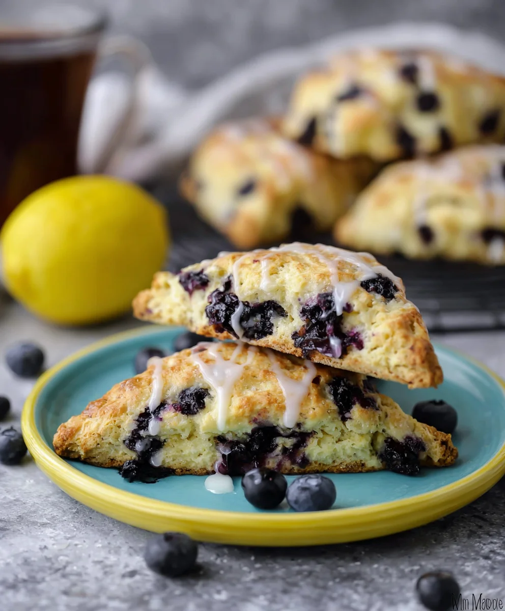 Sourdough Discard Blueberry Lemon Scones-Easy Recipe
