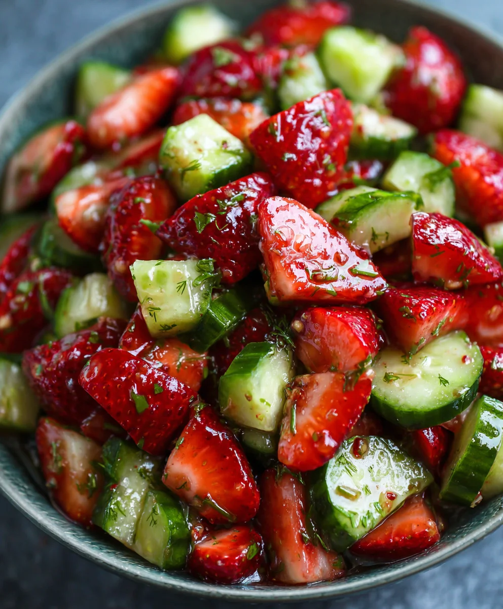 Refreshing Cucumber Strawberry Salad - Easy Summer Dish