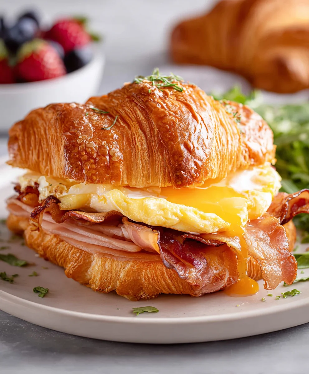 Easy Croissant Breakfast Sandwiches-Quick & Delicious