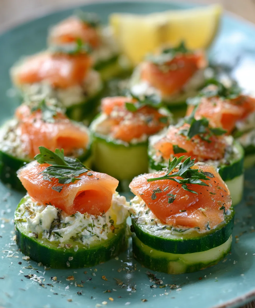 Cucumber Smoked Salmon Bites- Easy Appetizer
