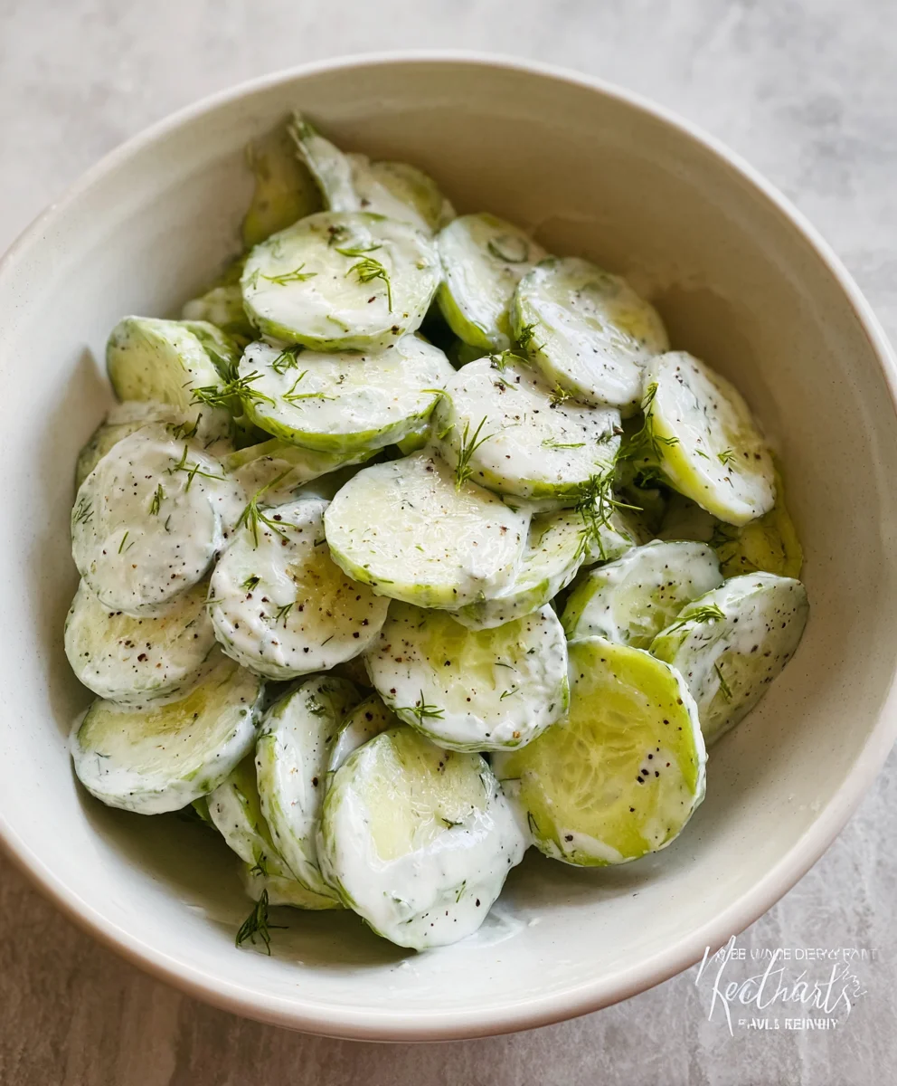 Creamy Cucumber Salad- Easy Refreshing Side Dish