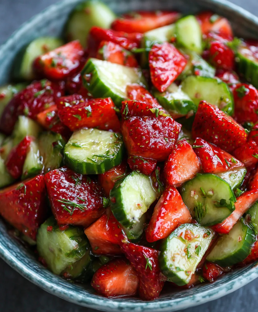 Refreshing Cucumber Strawberry Salad - Easy Summer Dish
