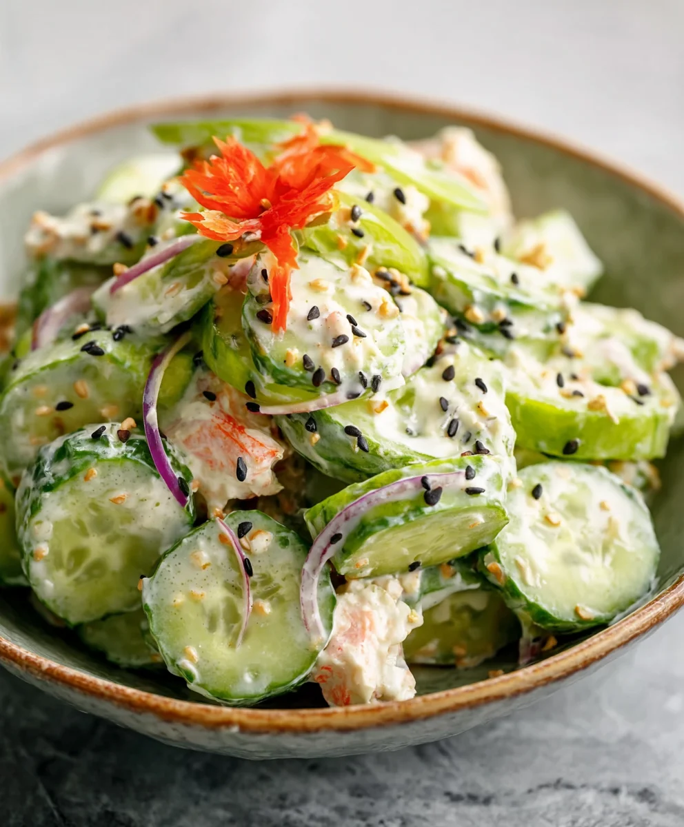 Easy California Roll Cucumber Salad-Fresh & Flavorful