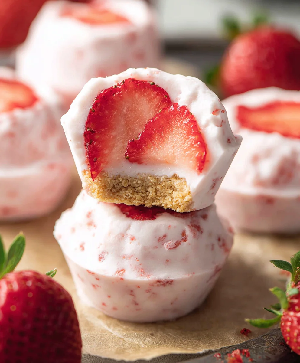 Easy Strawberry Yogurt Bites- Quick Snack Idea