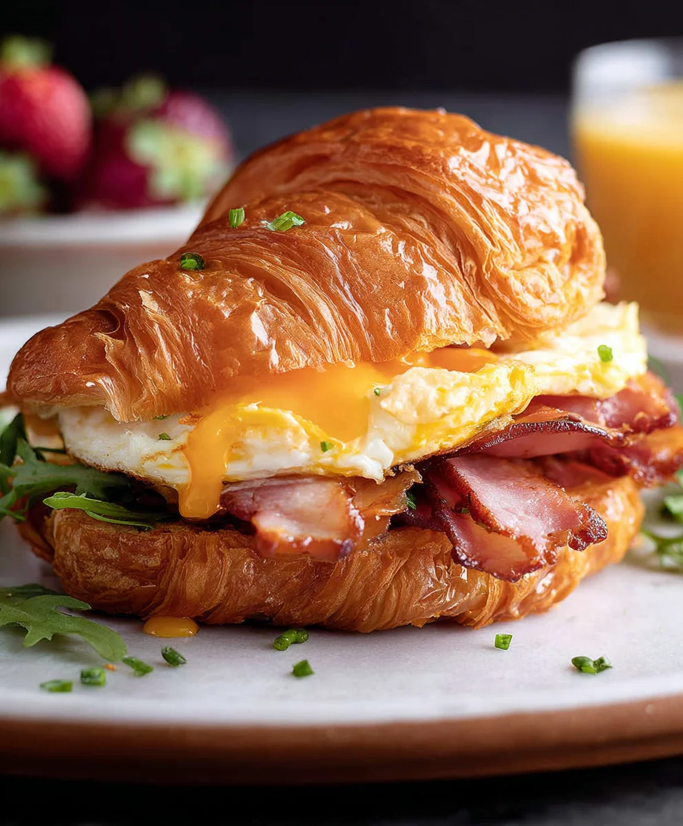 Easy Croissant Breakfast Sandwiches-Quick & Delicious