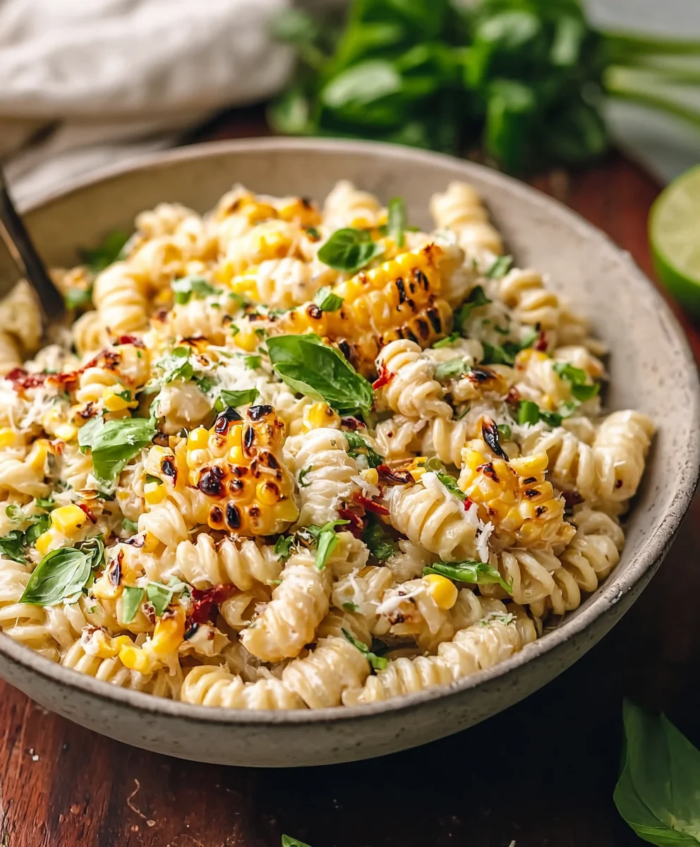 Creamy Street Corn Pasta Salad Recipe-Taste of Summer