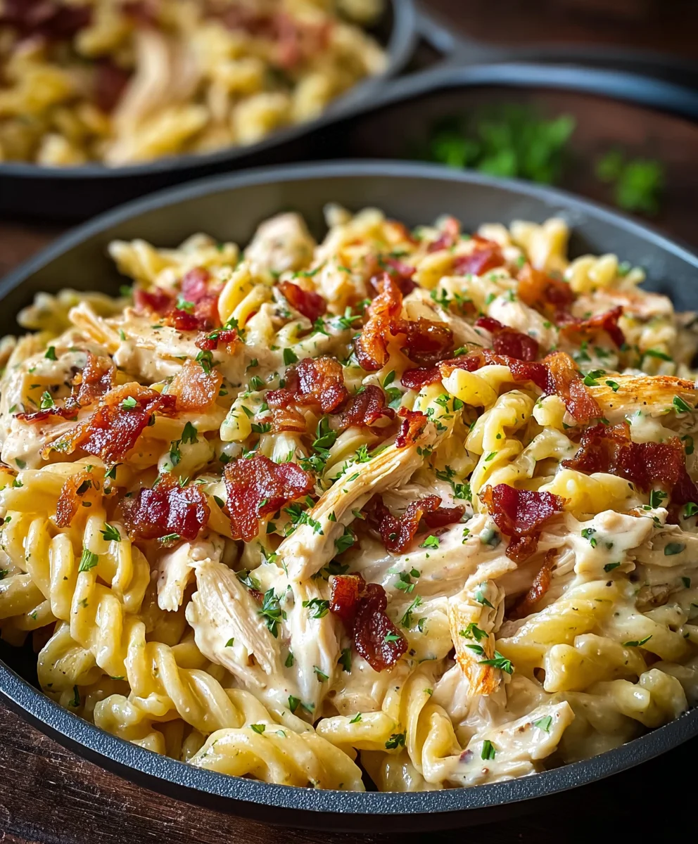 One-Pan Creamy Beef Ranch Chicken Pasta