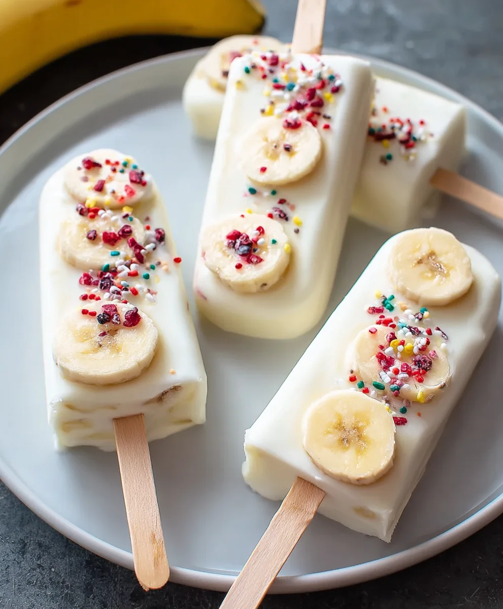 Easy Frozen Banana Yogurt Pops - Healthy Treat