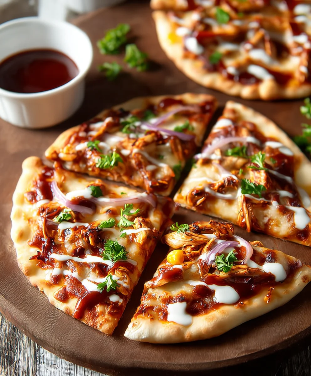 Easy BBQ Chicken Naan Pizza Recipe - Quick & Delicious